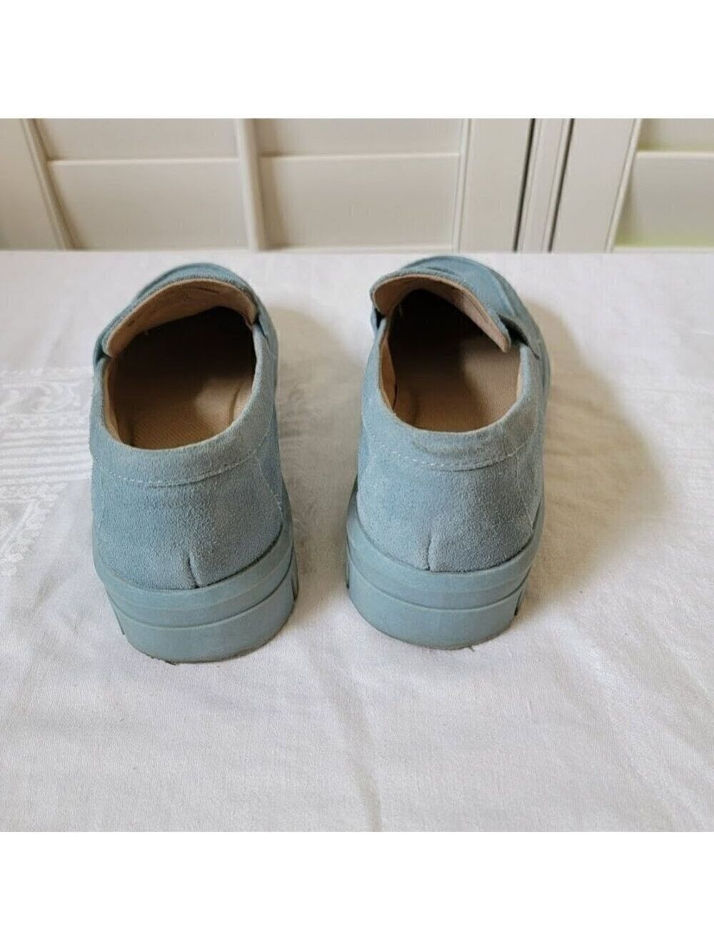 Blondo Waterproof Blue Suede Loafers - Size 7M - Picture 6 of 8